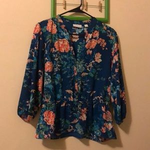 NWOT New York and Company Peplum Blouse Sz M